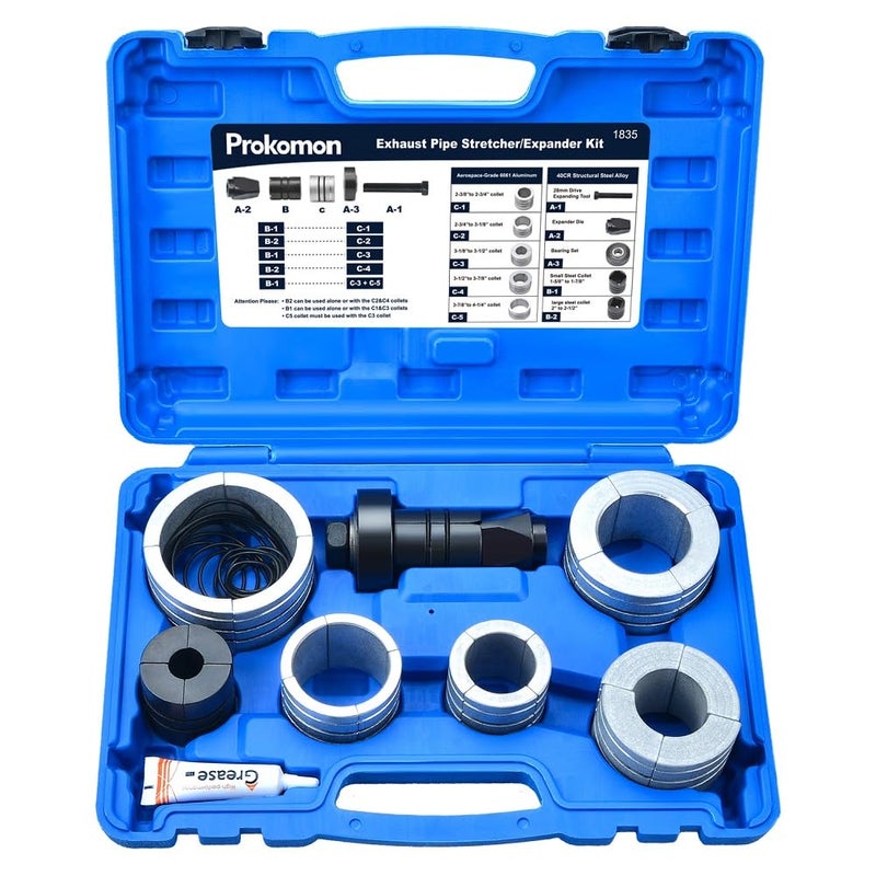 Prokomon Exhaust Pipe Expander Tool; Exhaust Pipe Stretcher Kit; Tail Pipe Spreader 1-5/8 to 4-1/4 Inches - Image 1